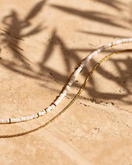 Puka Shell Necklace Rose Gold
