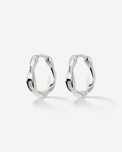 Liquid Shape Hoopies Silver