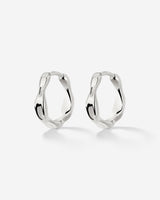 Liquid Shape Hoopies Silver
