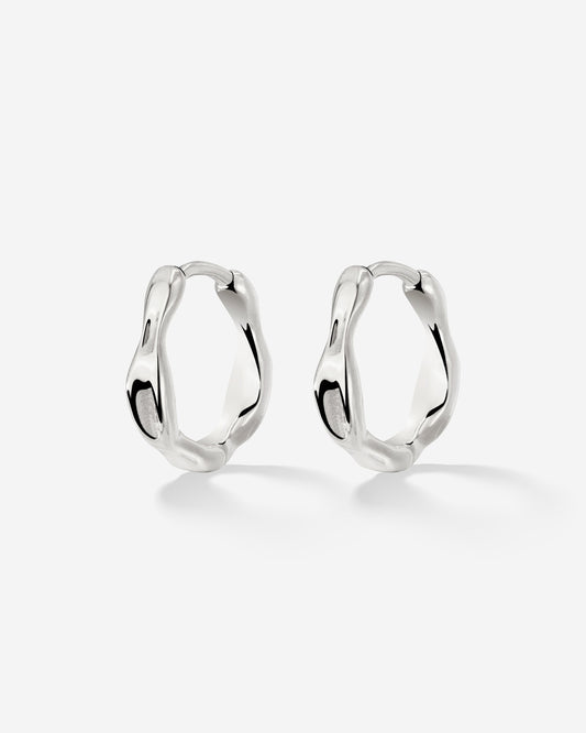 Liquid Shape Hoopies Silver