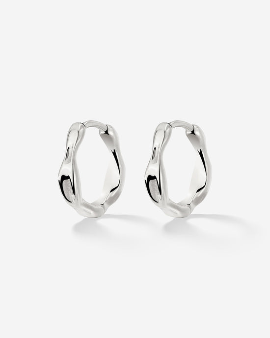 Liquid Shape Hoopies Silver
