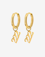 Angel Number 222 Hoop Set Small Gold