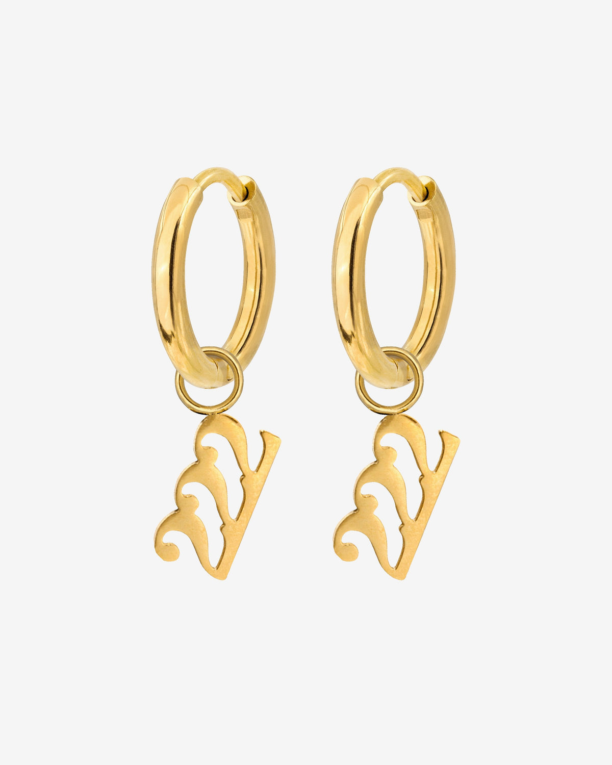 Angel Number 222 Hoop Set Small Gold