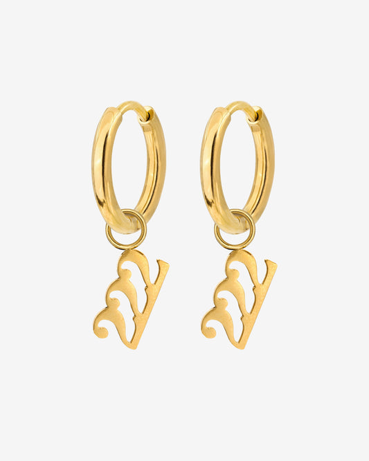 Angel Number 222 Hoop Set Small Gold