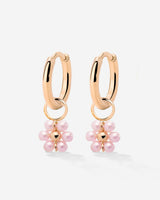 Pretty Pink Daisy Hoop Set Small Rose Gold
