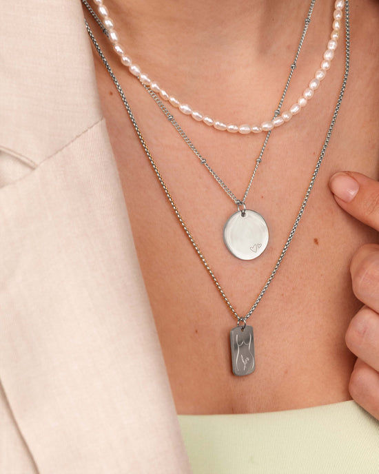 Mother & Daughter Necklace Silver