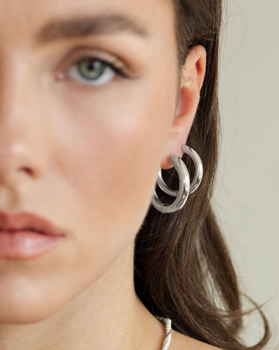 Chunky Lover Hoop Set Maxi Silver