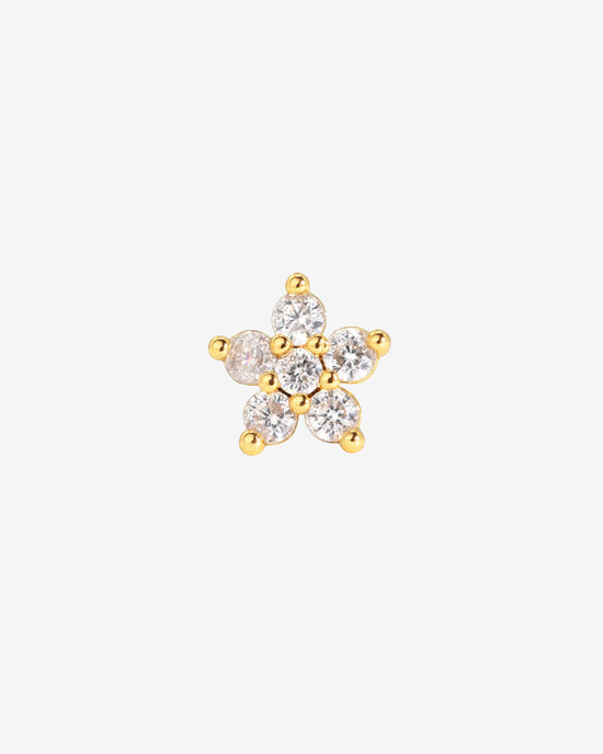 Radiant Flower Piercing Stud Gold