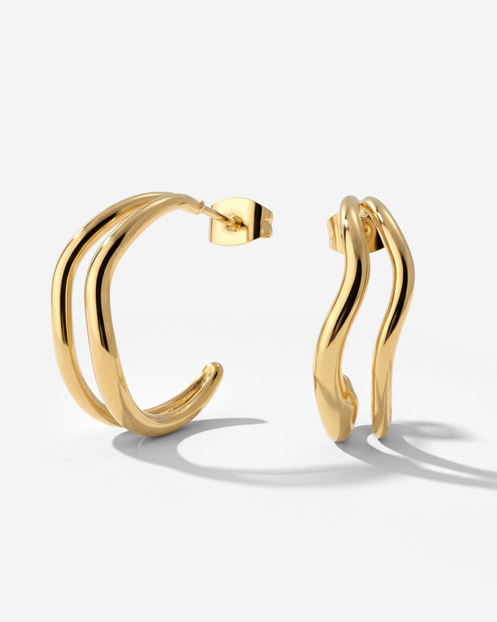 Tides Hoop Studs Gold