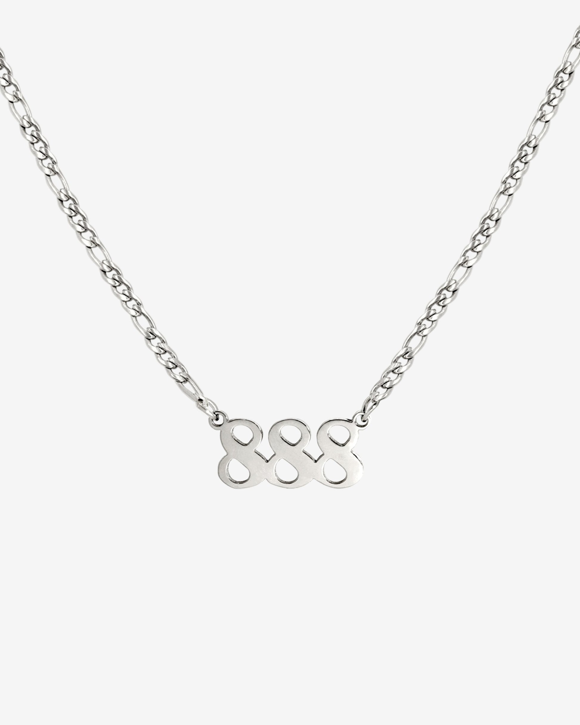 Angel Number Necklace Silver 888