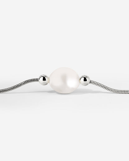 Minimalist Pearl Bracelet Silver