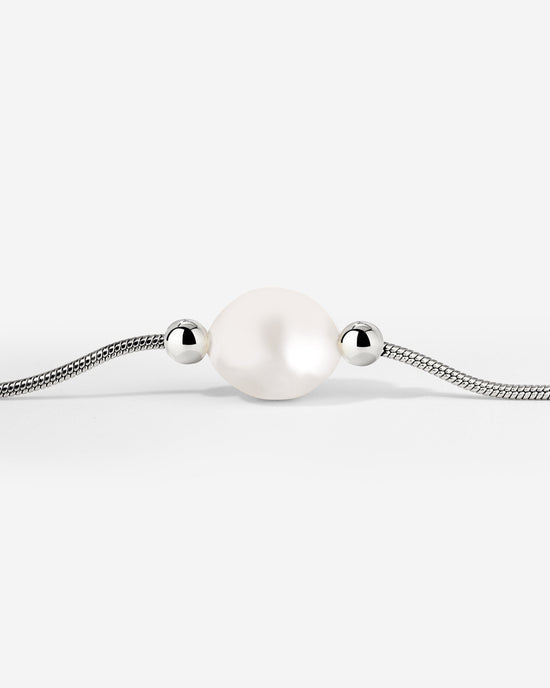 Minimalist Pearl Bracelet Silver