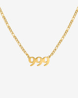 Angel Number Necklace Gold 999
