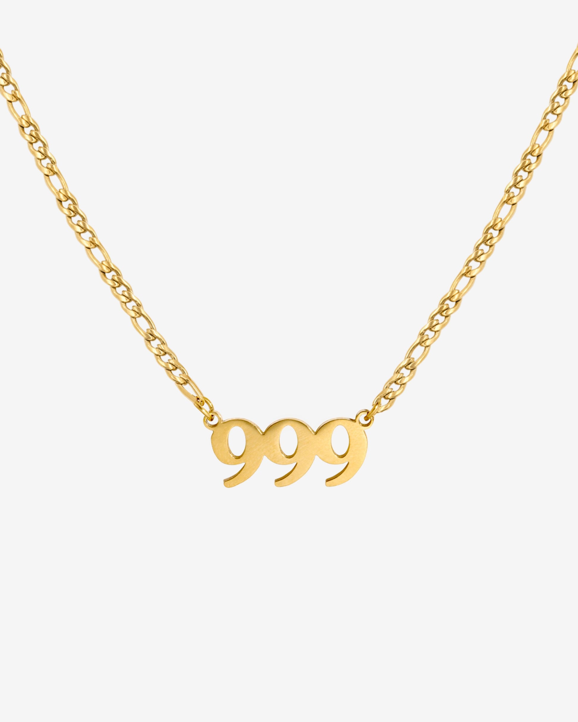 Angel Number Necklace Gold 999