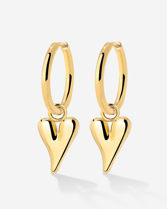 Flowy Heart Hoop Set Medium Gold