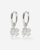 Lucky Clover Hoop Set Small Silver