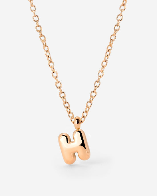 Bubble Letter Necklace Rose Gold