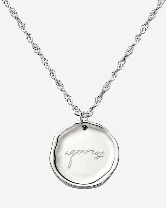 Zodiac Necklace – Aquarius Silver