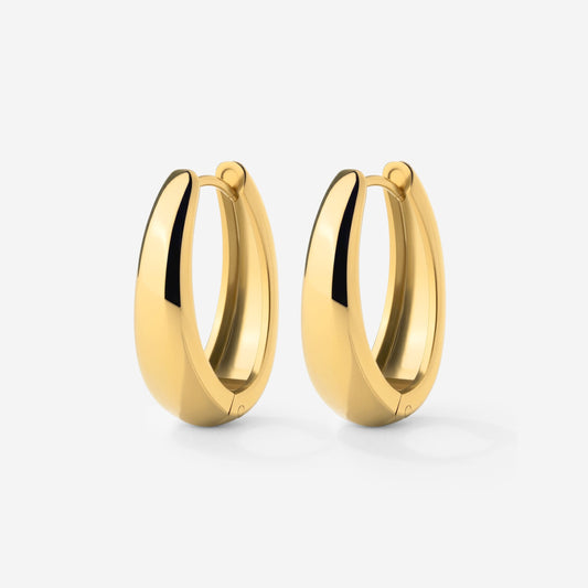 Seeker Hoops Medium Stud Earrings Gold