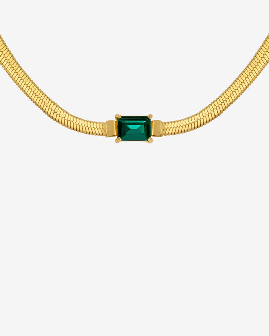 Radiant Emerald Necklace Gold