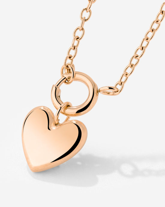 Lovely Heart Classic Chain Necklace Set Rose Gold