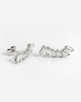 Glam Earclimber Studs Silver