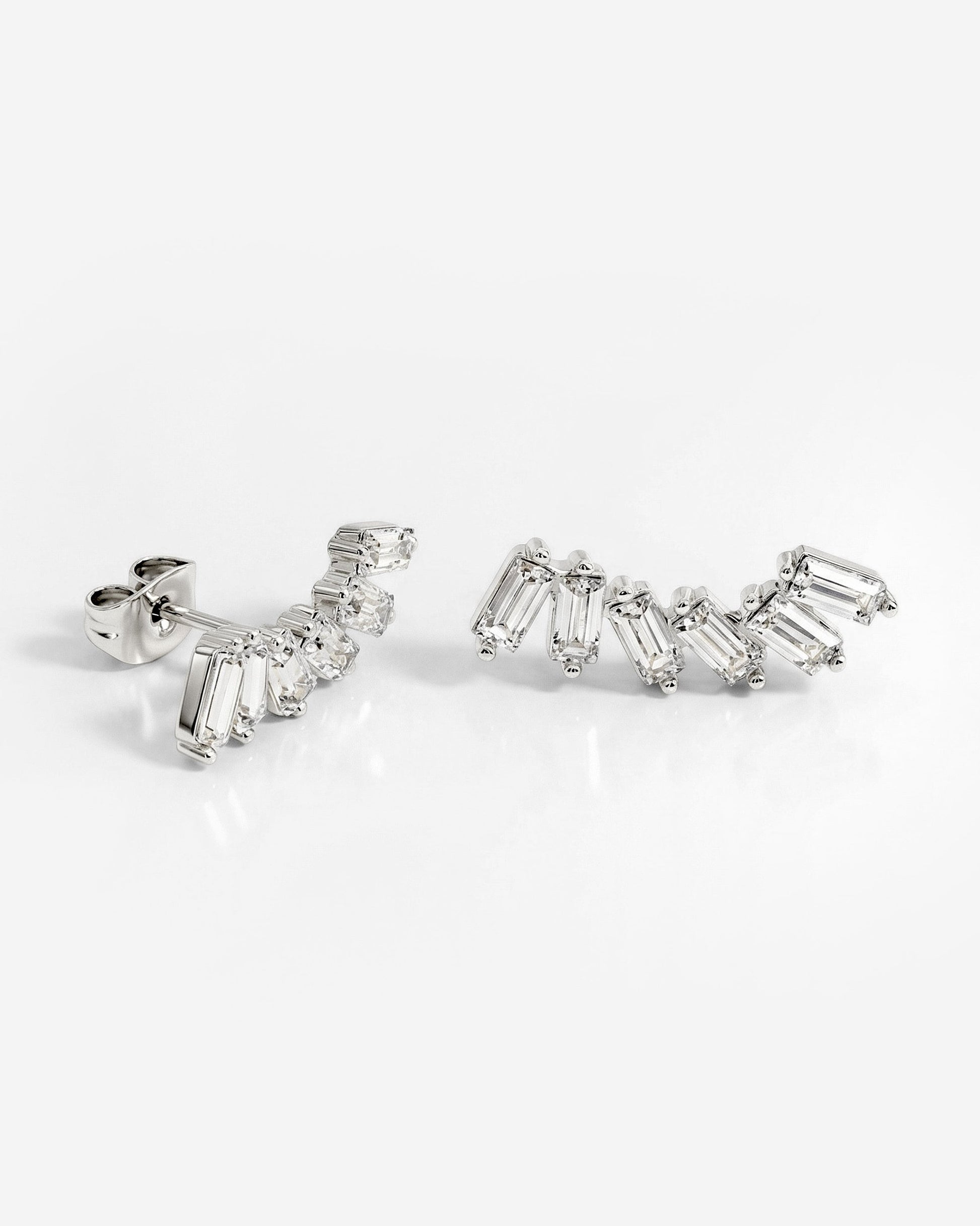 Glam Earclimber Studs Silver