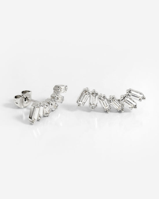 Glam Earclimber Studs Silver