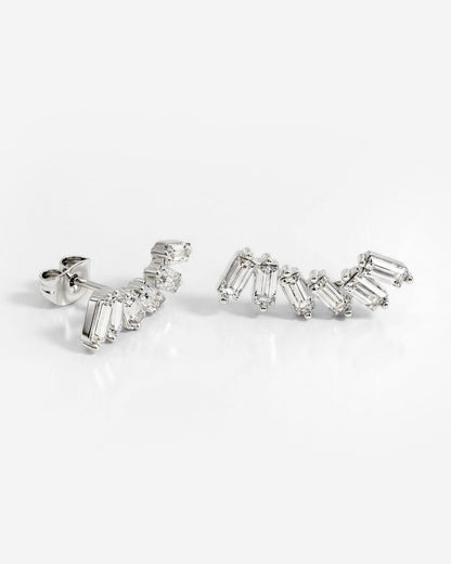 Glam Earclimber Studs Silver