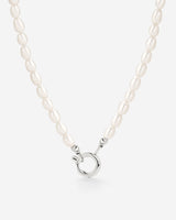 Pearly Charm Necklace Silver