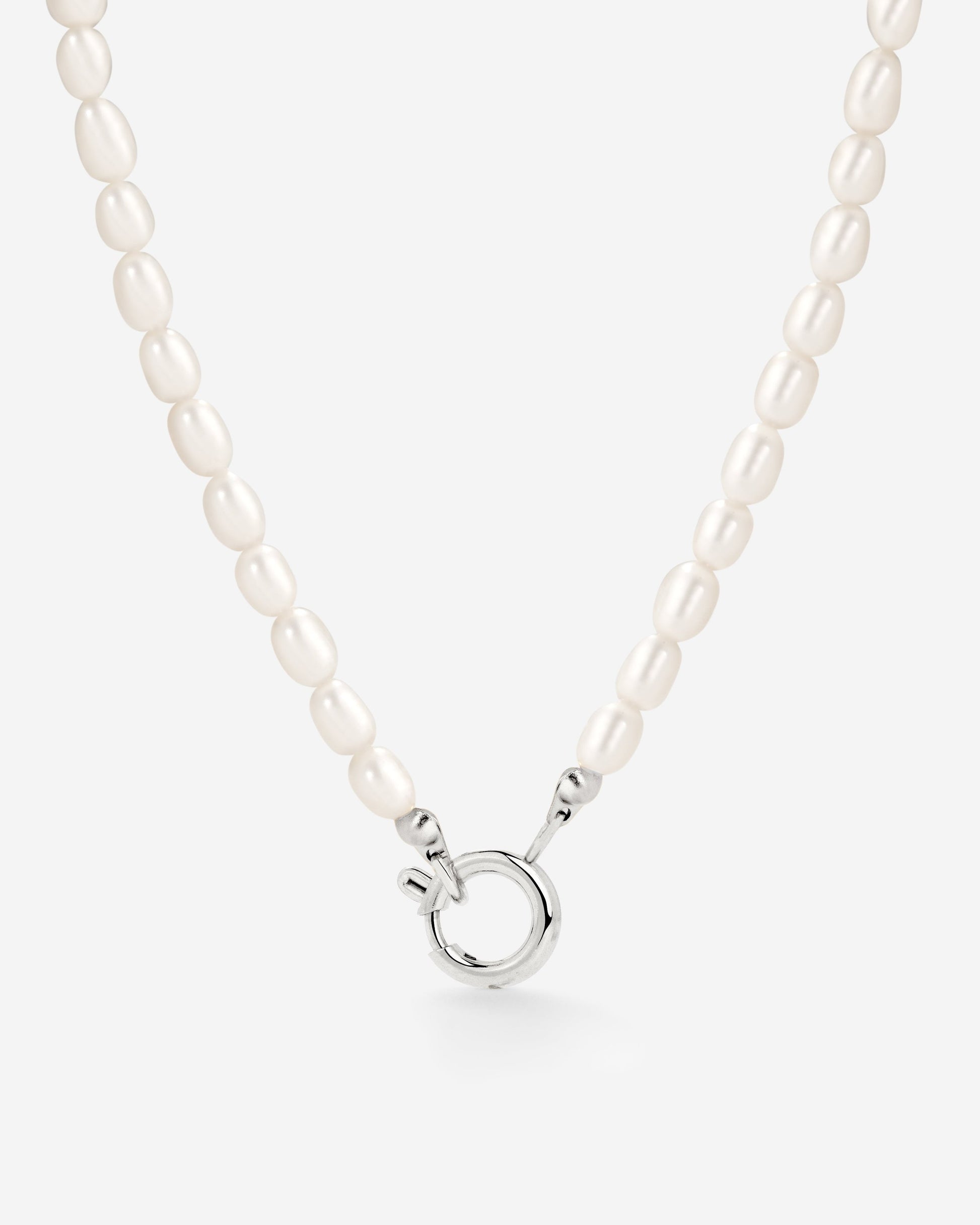 Pearly Charm Necklace Silver