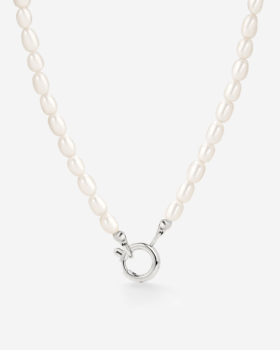 Pearly Charm Necklace Silver