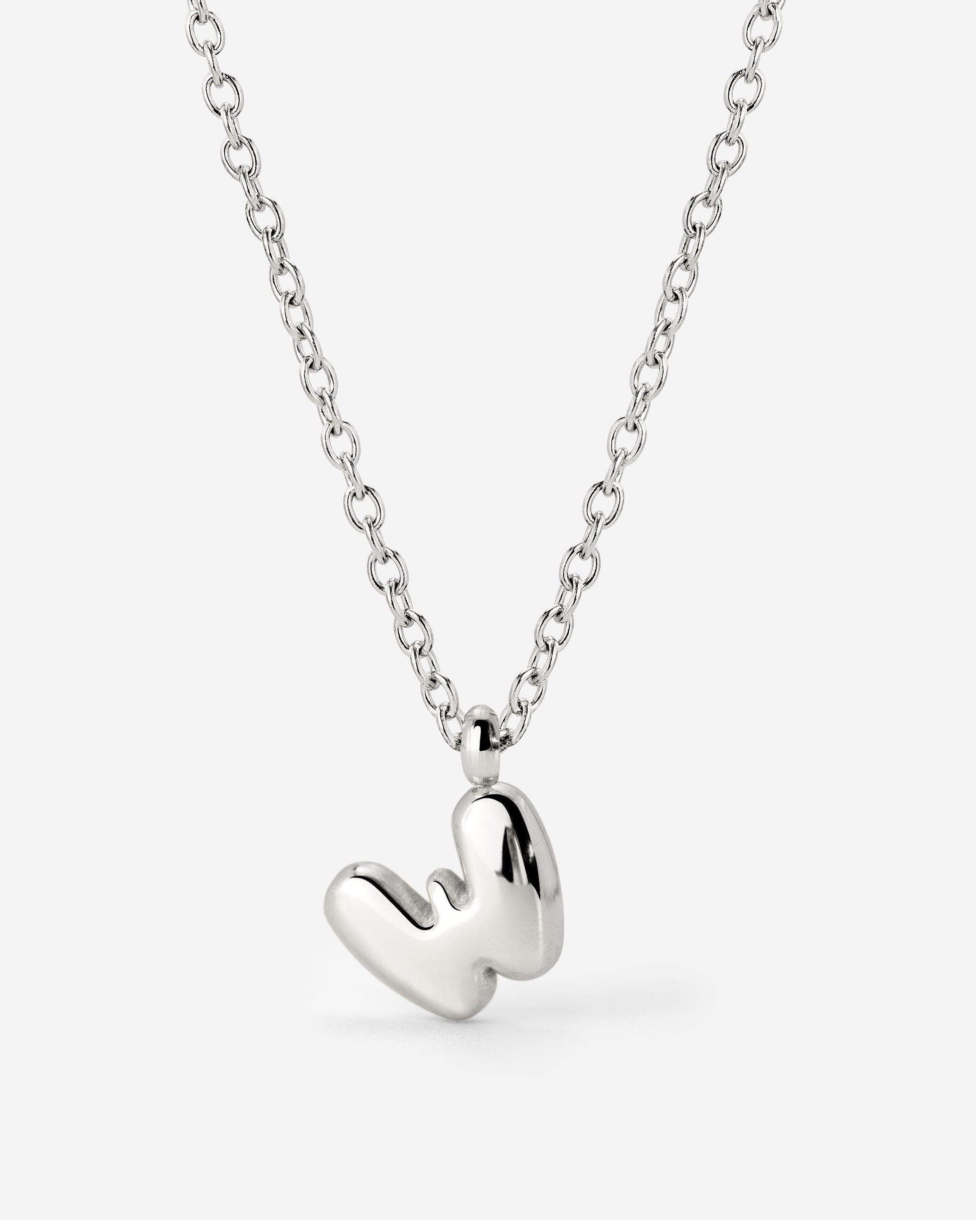Bubble Letter Necklace Silver