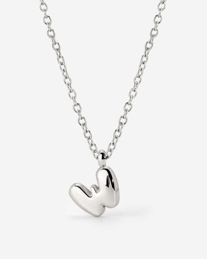 Bubble Letter Necklace Silver