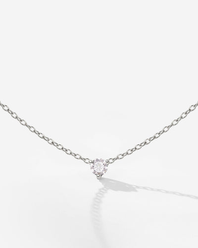 Solitaire Stone Choker Silver