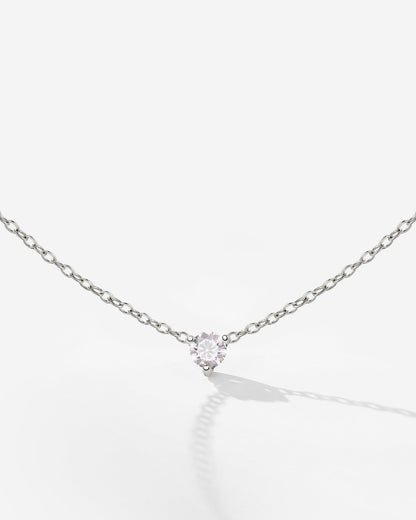 Solitaire Stone Choker Silver