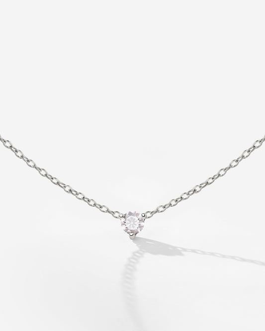 Solitaire Stone Choker Silver