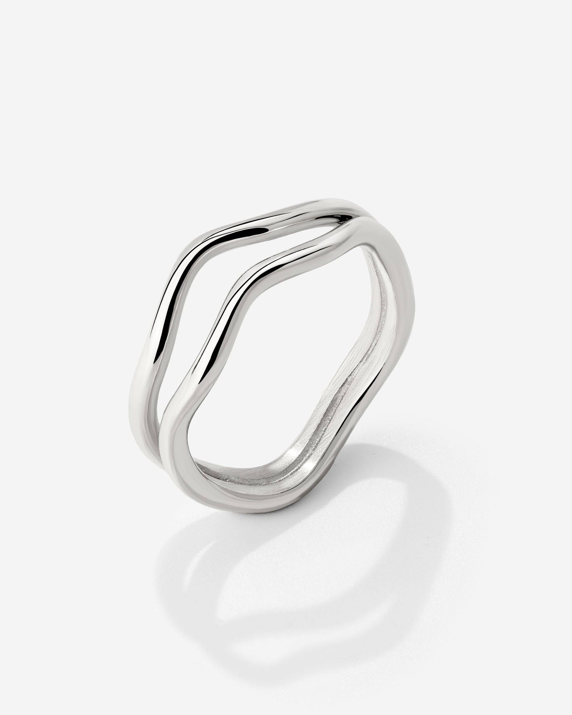 Double Wave Ring Silver