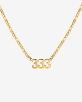 Angel Number Necklace Gold 333