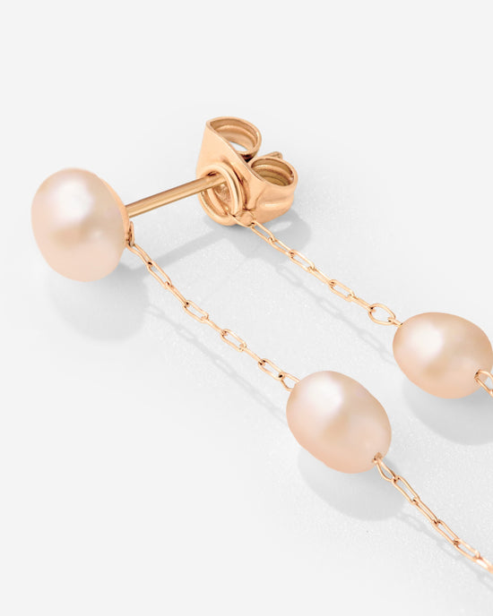 Blush Pearl Fall Earrings Rose Gold