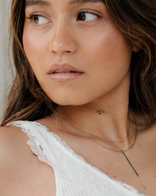 Droplet Double Necklace Rose Gold