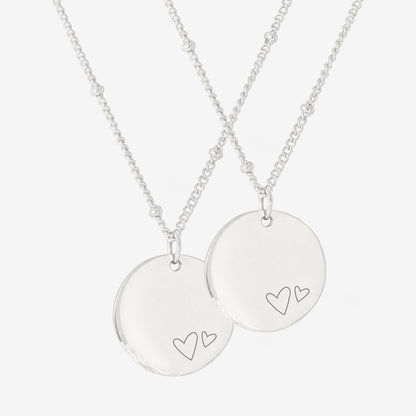 Mother & Daughter Necklace Silver