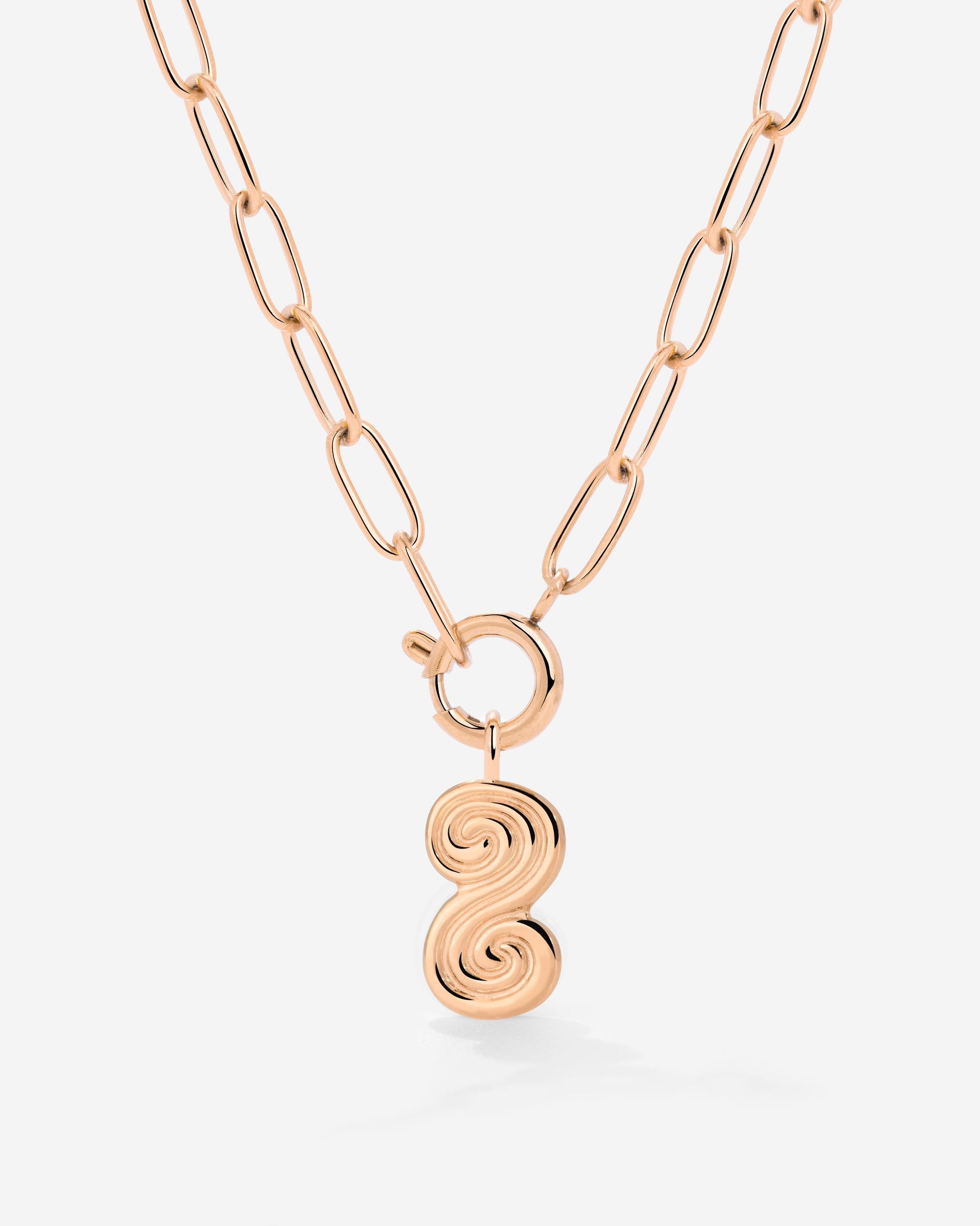 Serpent's Whisper Oval Links Necklace Rose Gold