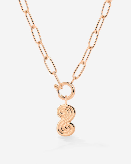 Serpent's Whisper Oval Links Necklace Rose Gold
