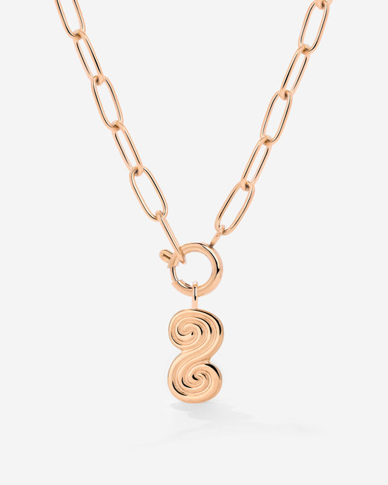 Serpent's Whisper Oval Links Necklace Rose Gold