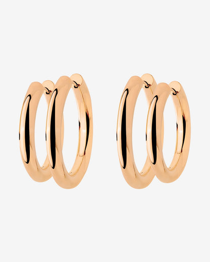 Chunky Lover Hoop Set Medium Rose Gold