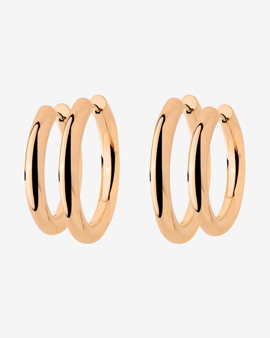 Chunky Lover Hoop Set Medium Rose Gold