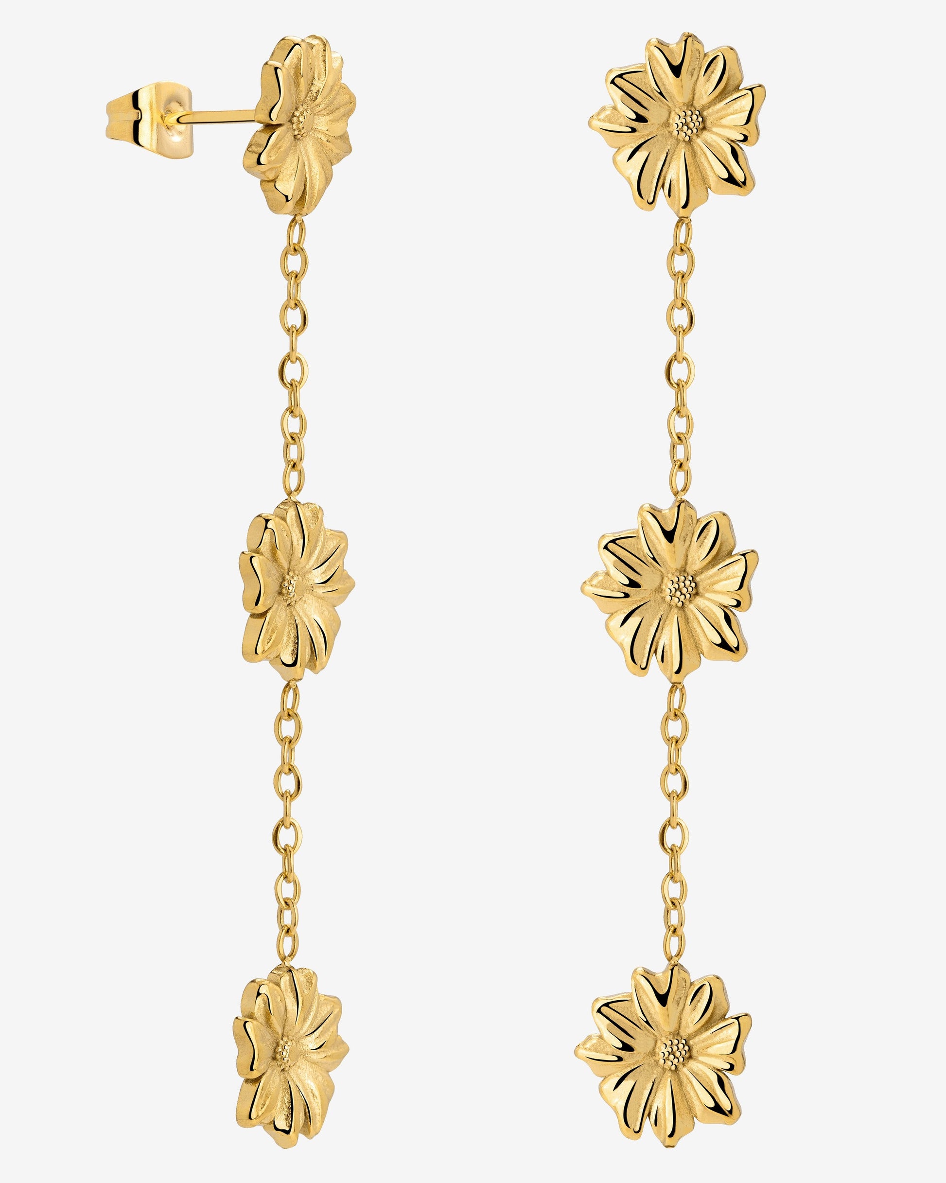 Petal Fall Studs Gold