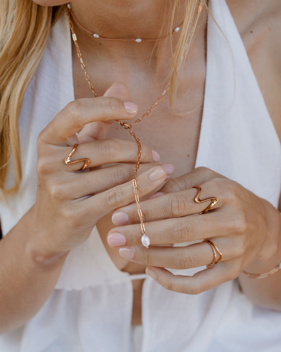 Ocean Find Y-Necklace Rose Gold