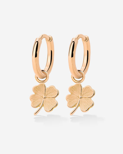 Lucky Clover Hoop Set Small Rose Gold
